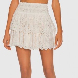 Free People eyelet ruffle miniskirt